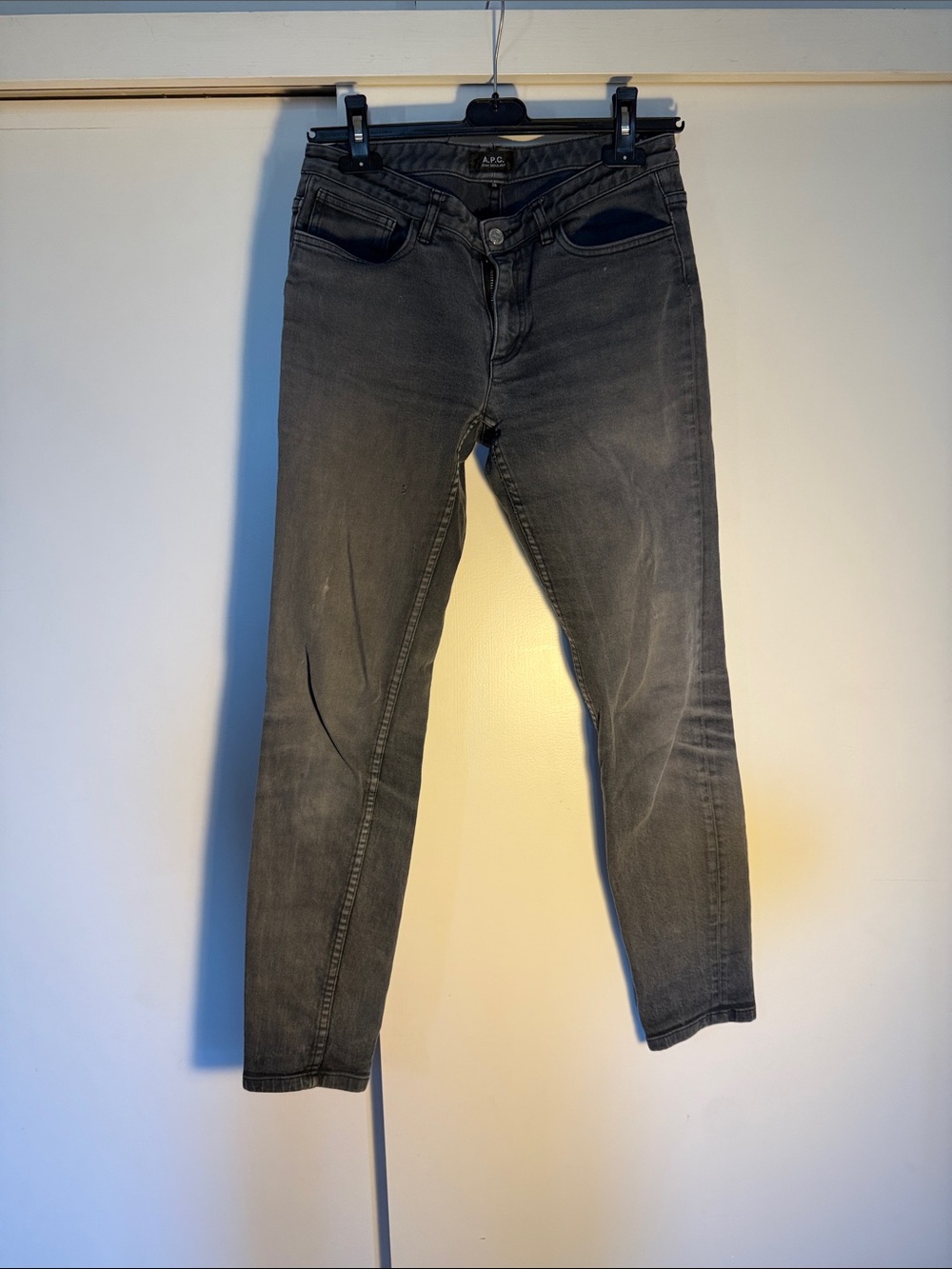 A.P.C. Men's Skinny Jeans in Washed Black